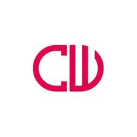 cw letter logo creatief ontwerp met vectorafbeelding vector