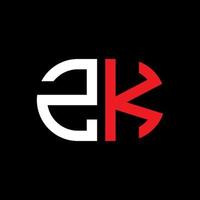 zk letter logo creatief ontwerp met vectorafbeelding vector