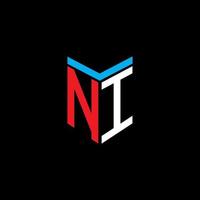 ni letter logo creatief ontwerp met vectorafbeelding vector