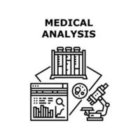 medische analyse vector concept zwarte illustratie