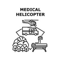 medische helikopter pictogram vectorillustratie vector