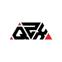 qzx driehoek brief logo ontwerp met driehoekige vorm. qzx driehoek logo ontwerp monogram. qzx driehoek vector logo sjabloon met rode kleur. qzx driehoekig logo eenvoudig, elegant en luxueus logo. qzx