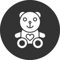 teddybeer glyph omgekeerd pictogram vector