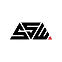 SW driehoek brief logo ontwerp met driehoekige vorm. SW driehoek logo ontwerp monogram. SW driehoek vector logo sjabloon met rode kleur. ssw driehoekig logo eenvoudig, elegant en luxueus logo. ssw