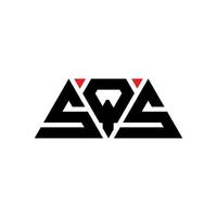 sqs driehoek brief logo ontwerp met driehoekige vorm. sqs driehoek logo ontwerp monogram. sqs driehoek vector logo sjabloon met rode kleur. sqs driehoekig logo eenvoudig, elegant en luxueus logo. vierkante meter