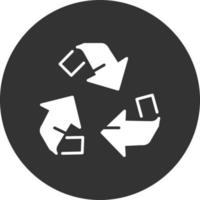 recyclebaar glyph omgekeerd pictogram vector