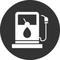 benzinestation glyph omgekeerd pictogram vector