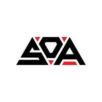 soa driehoek brief logo ontwerp met driehoekige vorm. soa driehoek logo ontwerp monogram. soa driehoek vector logo sjabloon met rode kleur. soa driehoekig logo eenvoudig, elegant en luxueus logo. soa