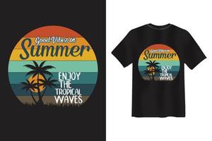 vintage en retro zomer t-shirt design vector