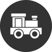 speelgoed trein glyph omgekeerd pictogram vector