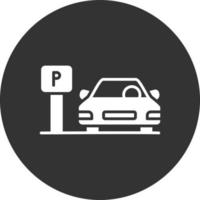 20 - parkeerplaats glyph omgekeerd pictogram vector