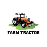 landbouwtractor en opgraving illustratie logo vector