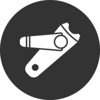 nagelknipper glyph omgekeerd pictogram vector