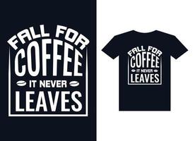 koffie typografie t-shirt ontwerp vector