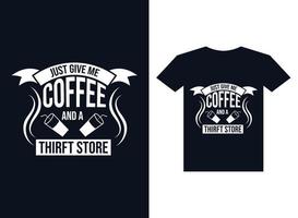 koffie typografie t-shirt ontwerp vector