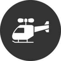 helikopter glyph omgekeerd pictogram vector