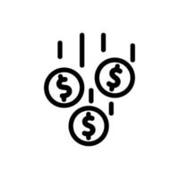 geld valt pictogram vector. geïsoleerde contour symbool illustratie vector