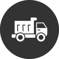 dump truck glyph omgekeerd pictogram vector