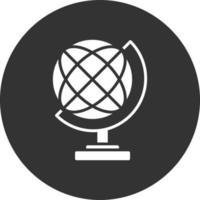 wereldbol glyph omgekeerd icoon vector
