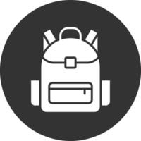 schooltas glyph omgekeerd pictogram vector