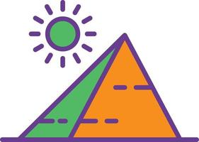 piramide lijn gevuld twee kleuren vector