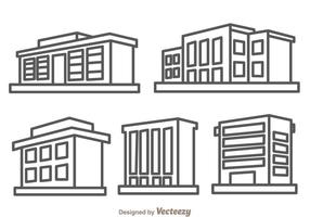 Townhomes Outline Geïsoleerd vector