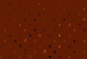 donker oranje vector sjabloon met geïsoleerde letters.