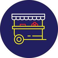 food stand line multicolor vector