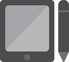 grafisch tablet plat grijstinten vector