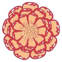 eenvoudige roodoranje goudsbloembloem in vlakke stijl die op witte achtergrond wordt geïsoleerd vector