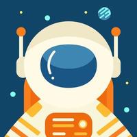 astronaut in de ruimte, vlakke stijl vector