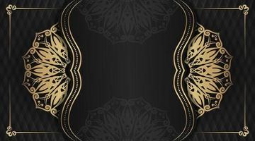 luxe achtergrond met mandala decoratie zwart en goud vector