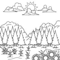 ontwerp vector kleurplaat landschap natuur