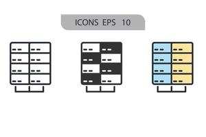 datacenter pictogrammen symbool vectorelementen voor infographic web vector