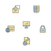 datacenter en hosting pictogrammen instellen. datacenter en hostingpakket symbool vectorelementen voor infographic web vector