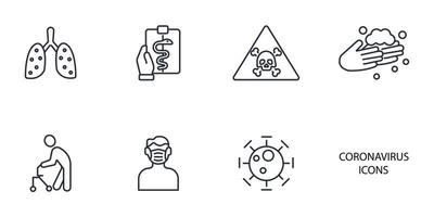 epidemische coronavirus 2019-ncov in wuhan-pictogrammen ingesteld. epidemische coronavirus 2019-ncov in wuhan pack symbool vectorelementen voor infographic web vector