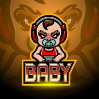 baby esport logo mascotte ontwerp vector