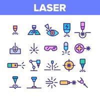 laserstraal collectie elementen pictogrammen instellen vector