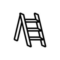 klein gebouw ladder pictogram vector overzicht illustratie