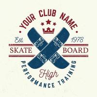 skateboard club-badge. vectorillustratie. vector