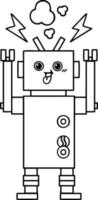 lijntekening cartoon robot vector