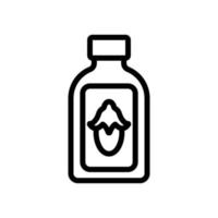 jojoba tanden wassen vloeibare fles pictogram vector overzicht illustratie