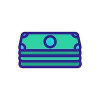 geld bankbiljetten pictogram vector. geïsoleerde contour symbool illustratie vector