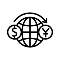 planeet valuta wisselen pictogram vector overzicht illustratie