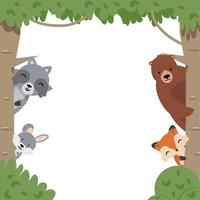 dieren platte jungle landschap achtergrond vector