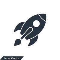 ruimtevaart pictogram logo vectorillustratie. raketsymboolsjabloon voor grafische en webdesigncollectie vector