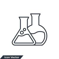 chemie pictogram logo vectorillustratie. reageerbuissymboolsjabloon voor grafische en webdesigncollectie vector