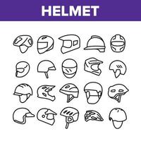 helm rider accessoire collectie iconen set vector