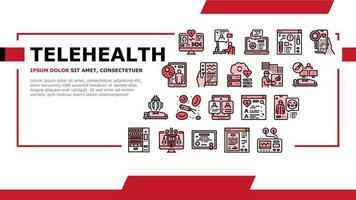 telehealth geneeskunde behandeling landing header vector