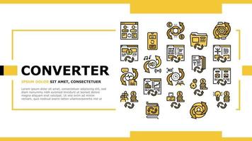 converter applicatie landing header vector